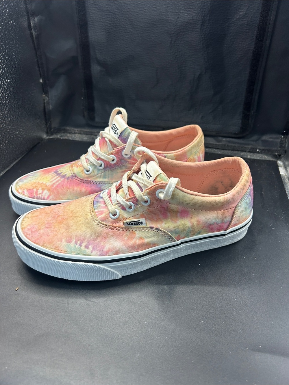 Vans Pastel Tie-Dye Low Top Sneakers - Pink, Peach, Blue